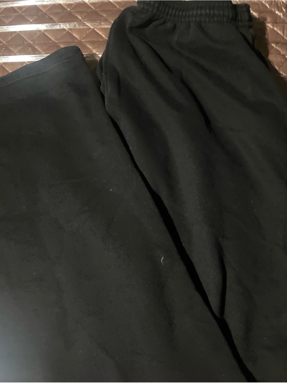 Hanes Black Fleece Lounge Pants with Red Logo Tag
